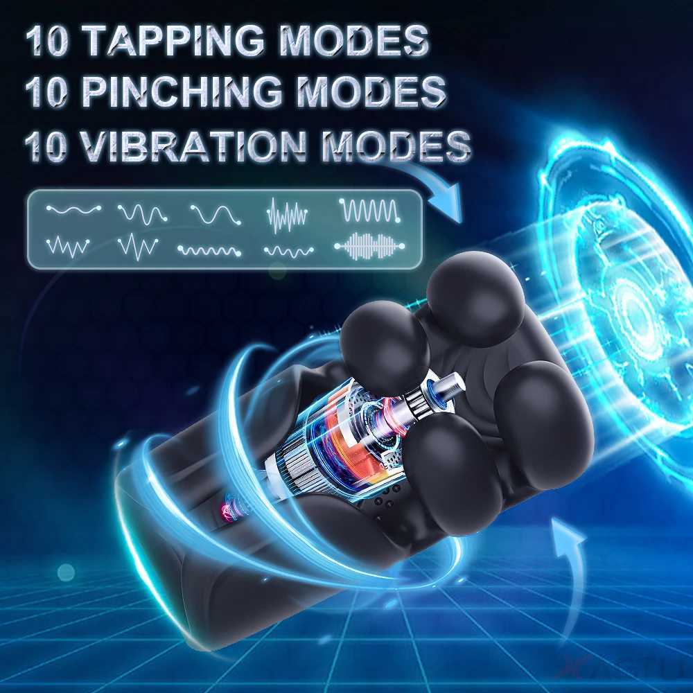 Male masturbation penis training Glans vibrator pin penis massager tap stroke penis stimulatorW250408