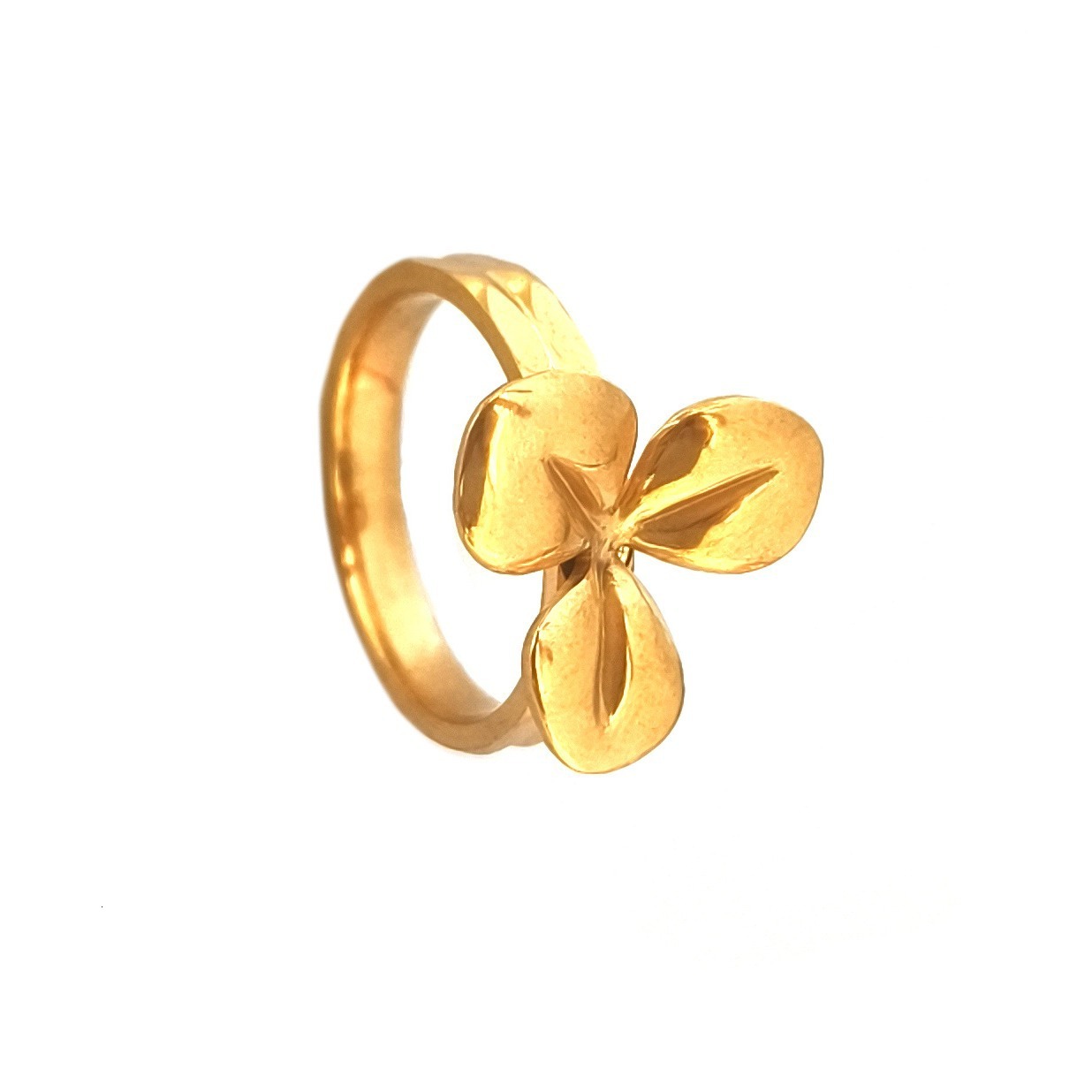 Top source new fashionable and versatile high-end niche light luxury clover ring does not fade hand jewelry