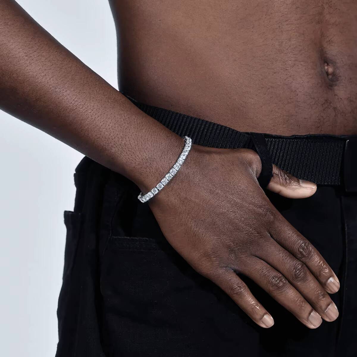 3/4/5mm Moissanite Tennis Bracelet S925 Silver D Color VVS 18K Gold Plated Iced Out Hip Hop Jewelry for Men Women Party Style