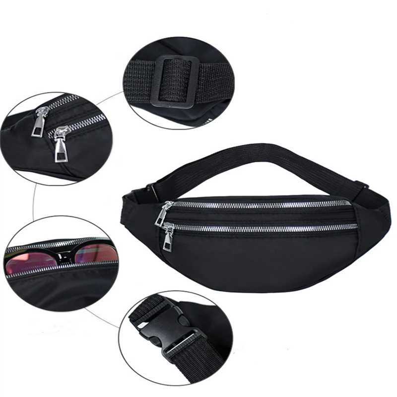 Womens waterproof waist bag fashionable casual chest handbag unisex sports travel wallet plain weave waist bag belly bag Z250407