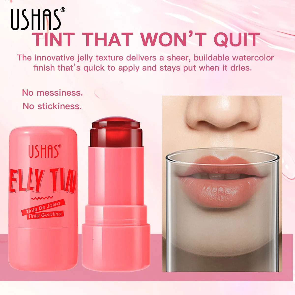 Milk jelly powder blusher stick lipstick waterbased gloss matte eye shadow longlasting bright contour red makeup 250325