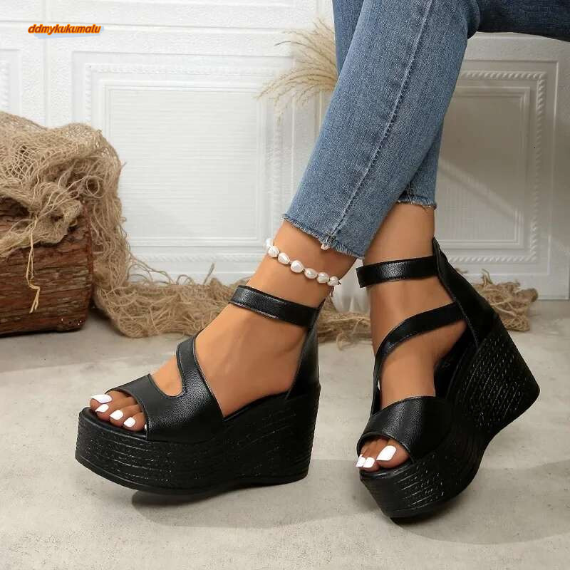 Women's Platform Wedge 2025 Summer Fashion Casual Comfortable Ladies Heeled Sandals Walking Shoes for Women High Heels ddmykukumalu