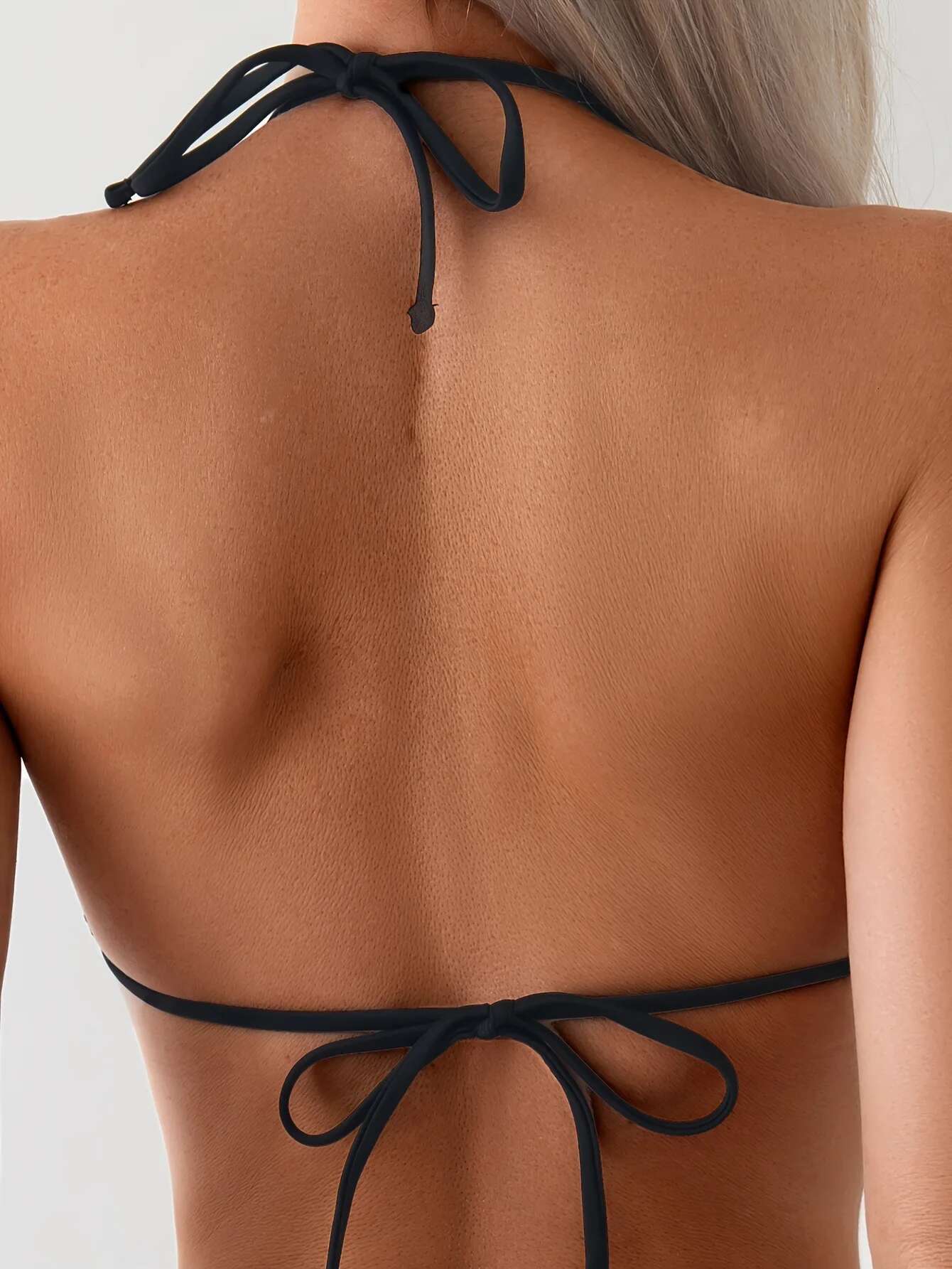 Dongdumaoyi Sexy Black Bikini Women Pearls Strap Push Up Hollow Out High Waist Swimsuit Bandage Cross Bathing Suit Two Piece Swimwear