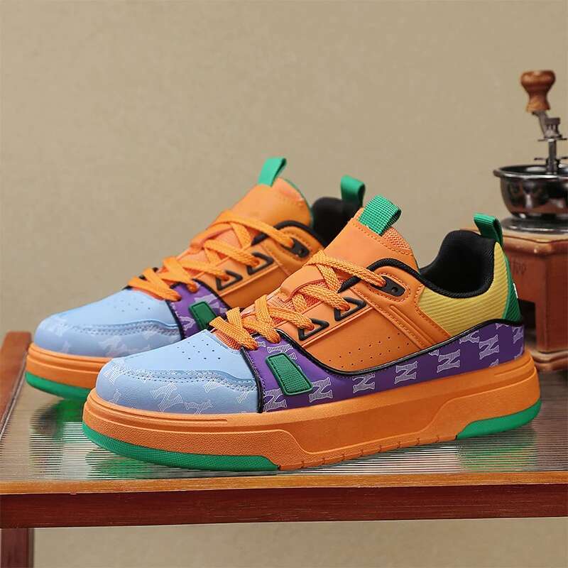 2025 New Men's Leather Skateboarding Patch Strap Designer Men's Designer Shoes Comfortable Thick Bottom Skateboarding Sports Shoes Men'