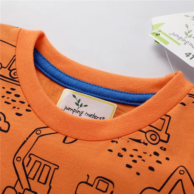 Jumping Meters 2-7T Arrival Boys T Shirts For Summer Cartoon Car Toddler Kids Tees Baby Tops Clothes 250407