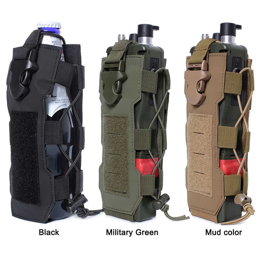Multifunctional Molle Water Bottle Bag Drawstring Bottle Pouch for Outdoor Travel Camping Hiking Hunting ClimbingC250407