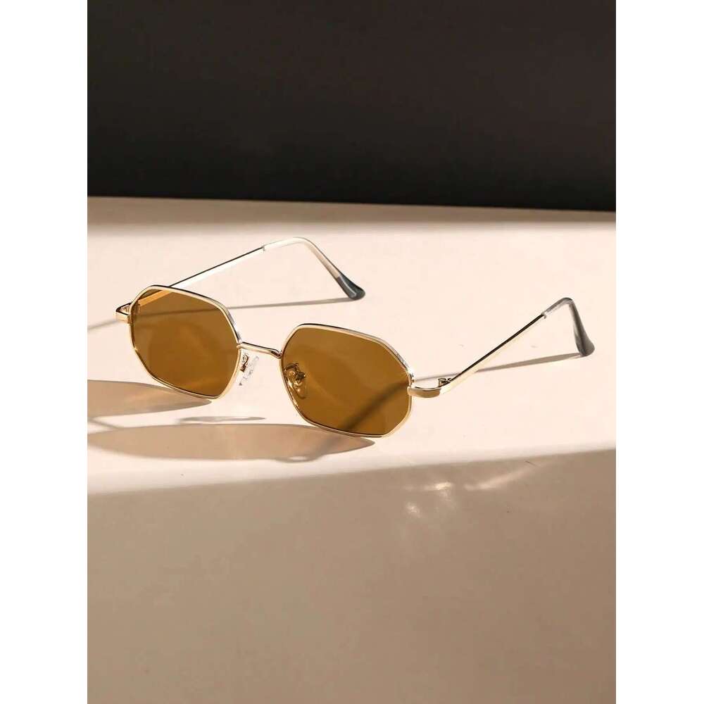 1PC Unisex Geometric Metal Design Fashion Colorful Sunglasses For Street-Photography Seaside-Party Travel Driving Accessories