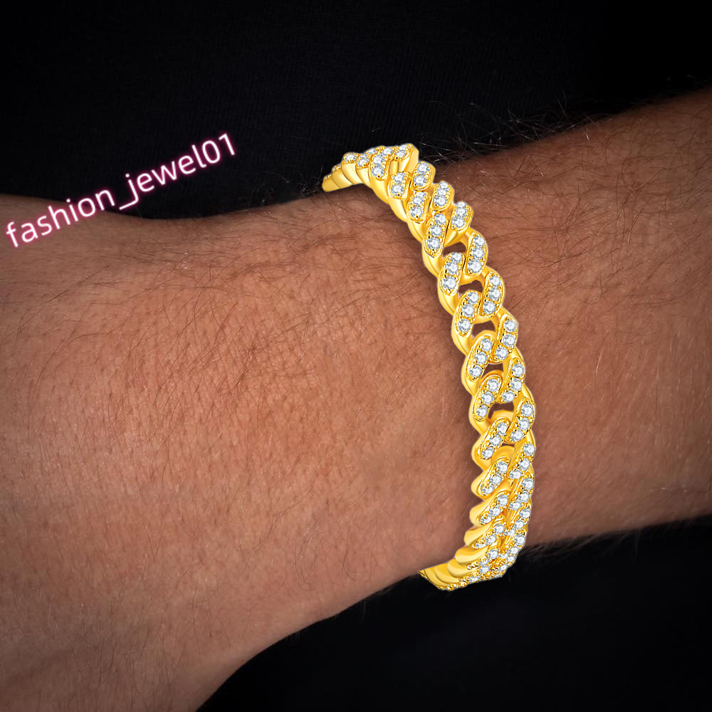 925 Silver Moissanite Faith Light Bracelet for Men Women New Silver Plated Gold Jewelry Hot Selling Bangles Diamond Main Stone