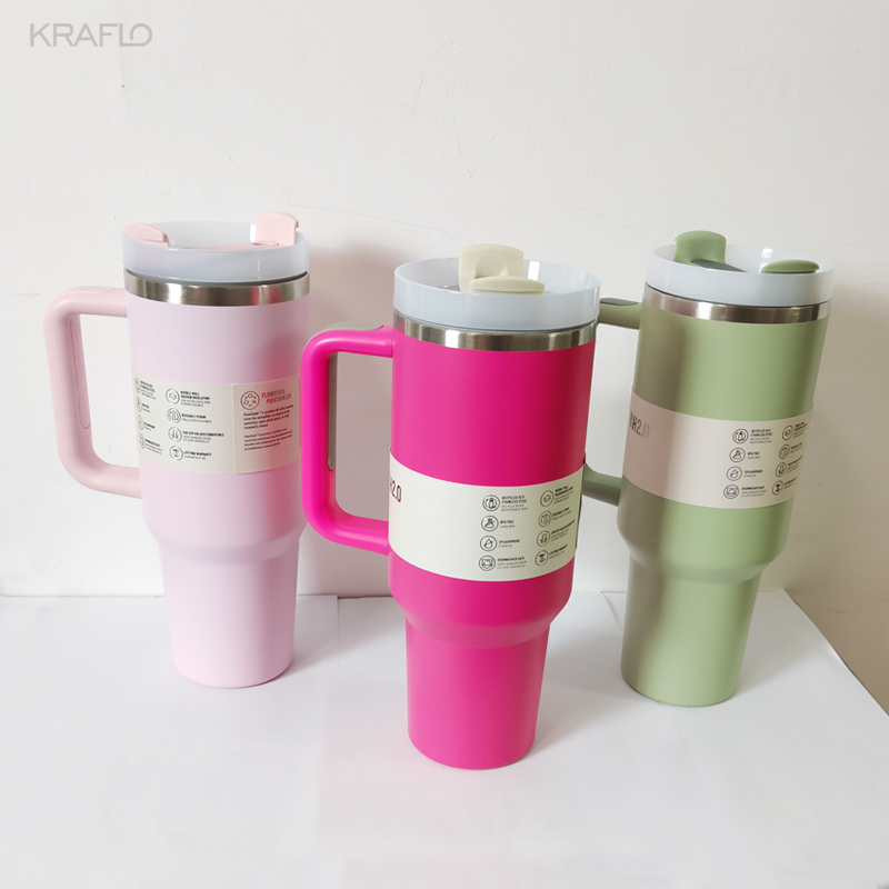40oz Fashion Tumbler thermos water bottle With Straw Lids Valentine's Day Stainless Steel cup Vacuum Insulated Car Mug Thermal Iced coffee