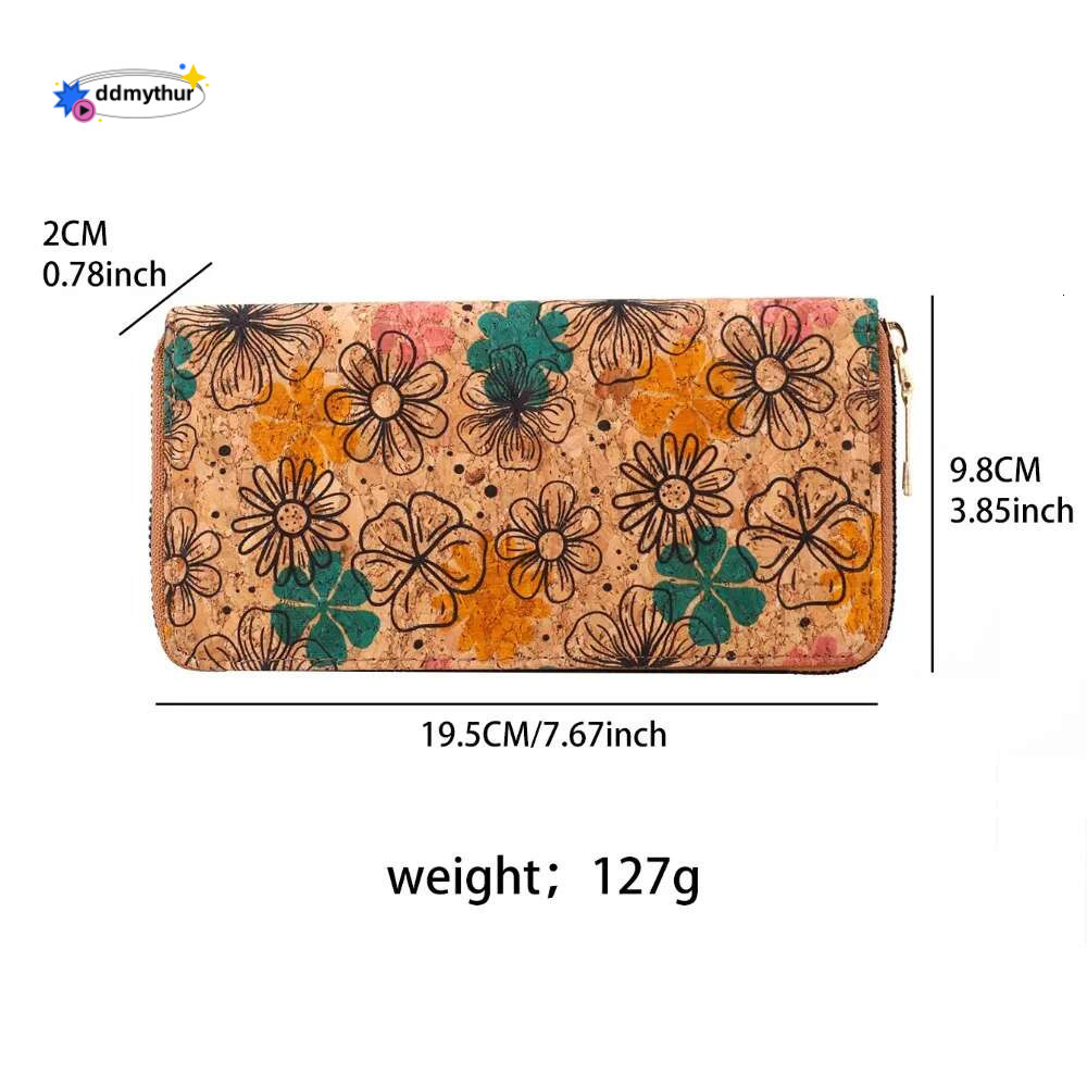 Bohemian Style Women's Retro Advanced Wallet with Wood Grain Portable Geometry Multiple Slots Card Holder Coin Purse ddmythur