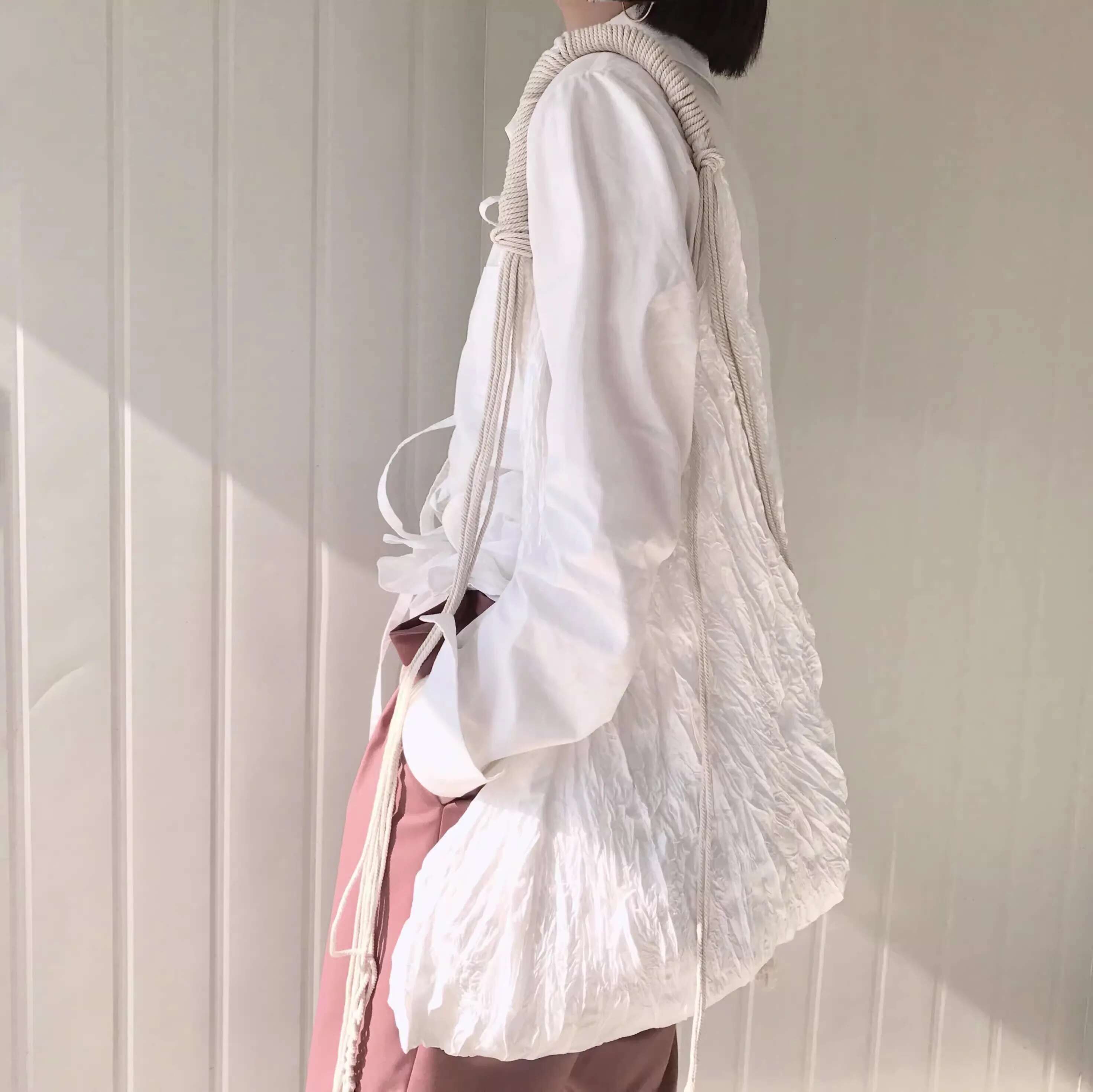 NEW Manual Casual Fabric Fold Handbag Women Single Shoulder Crossbody Large Capacity Tote Shopping Bag