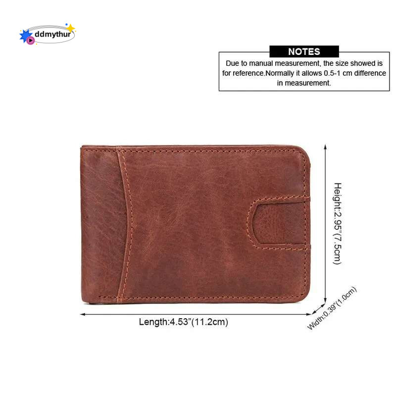 RFID Casual Small for Men Cow Leather Male Slim Wallets Short Mini Wallet with Card Holder Pocket Purses ddmythur
