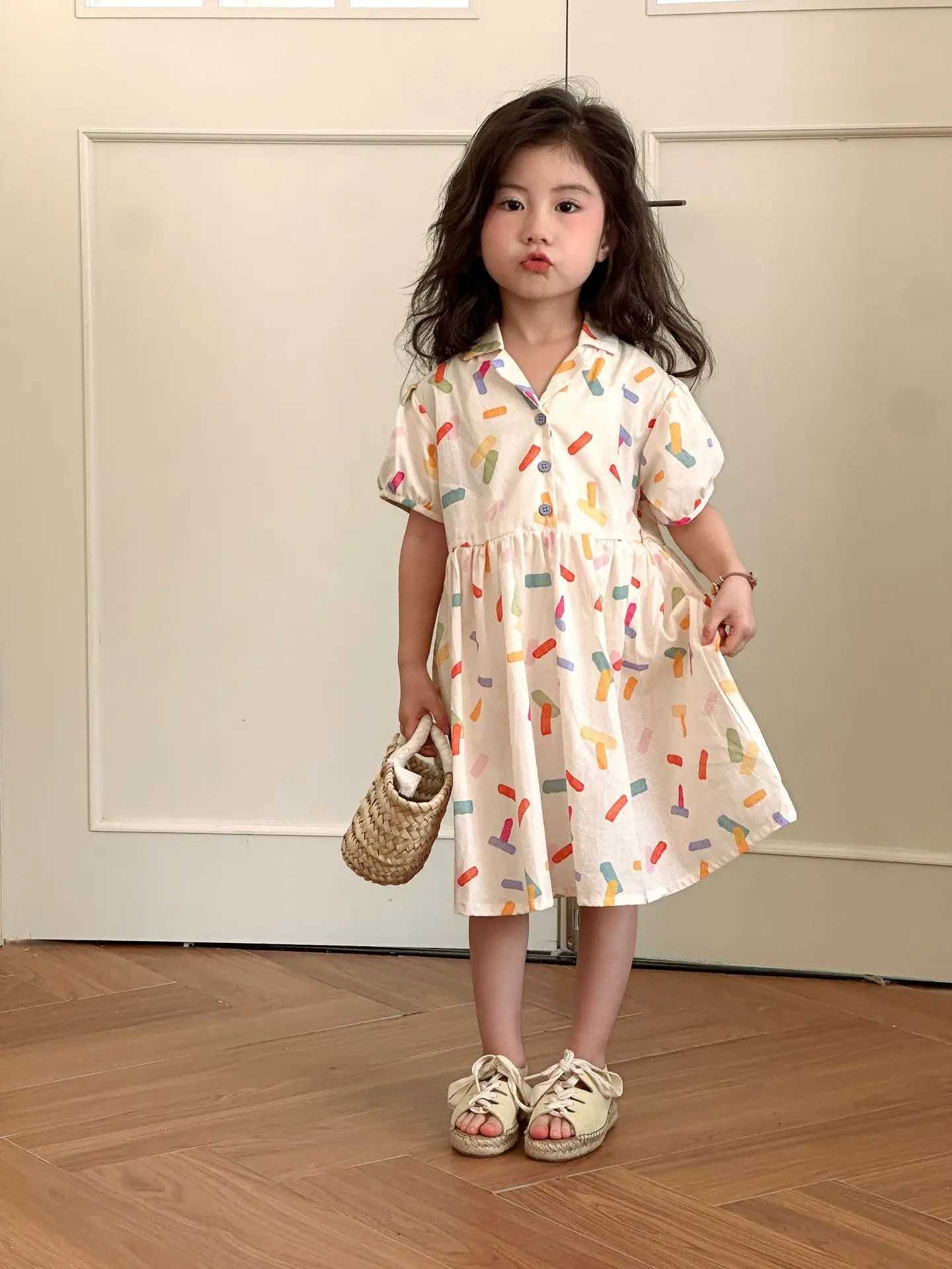 Childrens Summer sisters Attries Slip kes Tee+shorts Set Childrens Girls Printed Short Sleeve Shirt Dress Holiday Stripe Set S2548