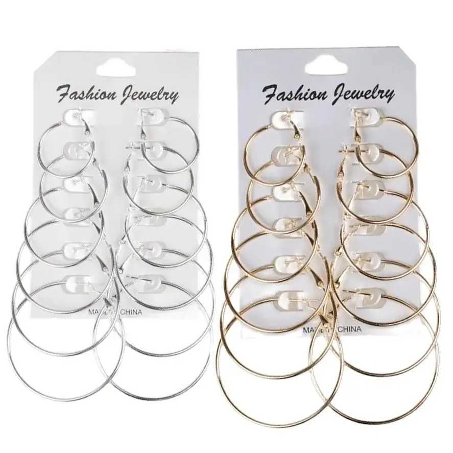 Hoop Earrings Set Big Circle Earrings Jewelry for Women Girls Ear Clip Punk Style Earrings Fashion Jewelry Accessories Z250408