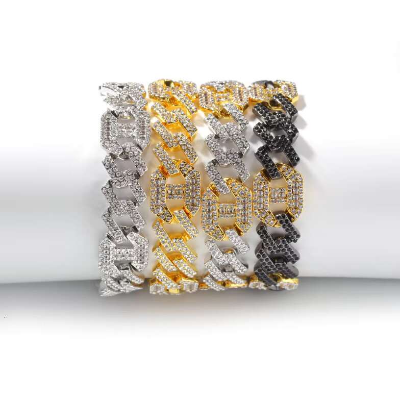 Hip hop k Cadena bracelet necklace jewelry men's dia studded stainless steel ice copper chain