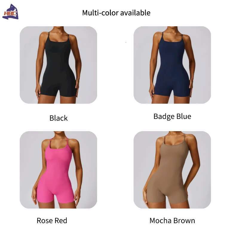 Cross Straps Sport Romper Overalls Activewear Yoga Shorts Jumpsuit Women GYM Scrunched Seam Butt Sports Playsuits