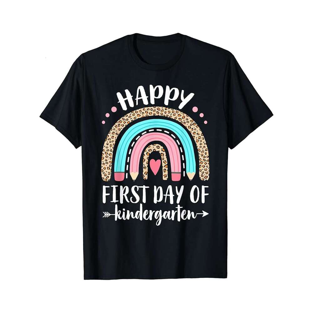 Designer T shirt Kindergarten Rainbow Style Retro Kinder First Day of School - 220g Tshits