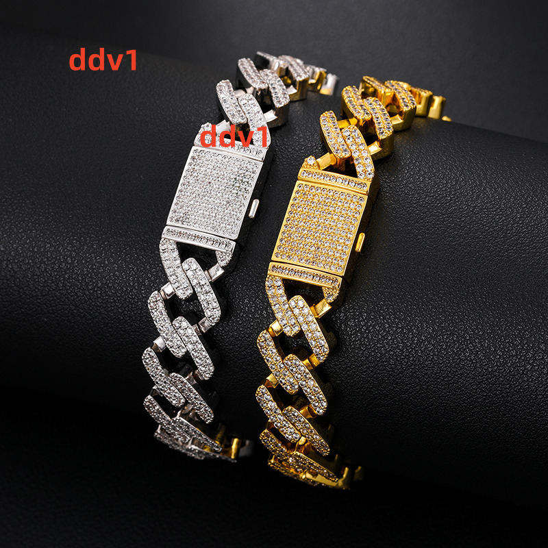 Unique Design Fine Jewelry 134mm Gold Plated 925 Sterling Silver VVS Moissanite Men Hip Hop Cuban Link Chain Bracelet GRA