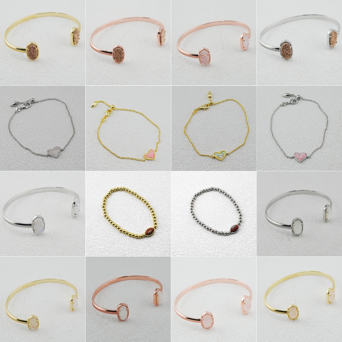 KS Fashion Jewelry Gold Heart Bracelets Bangles For Women Birthday Gift Kendraly Necklace Jewelry Scotts Chain