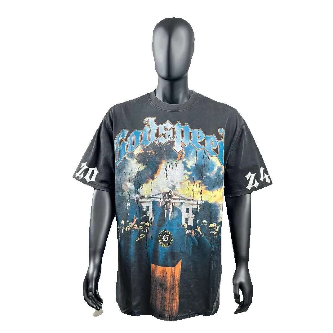 Godspeed Summer new fashion Mens Designer T Shirt quality Skull style print short-sleeved men short T-shirt Men Hip Hop Rock