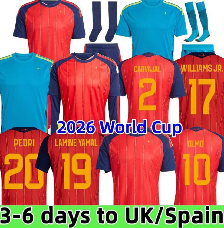 Spain 2026 2027 Soccer Jersey MORATA FERRAN CARVAJAL 26 27 National Team Football Shirt 2025 Men Kids Kit LAMINE YAMAL Camisetas Espana RODRI OYARZABAL FINAL
