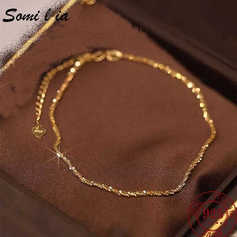 SILIA 18K Golden Bracelet S925 Sterling Silver Sparkling Glitter Bracelets High Quality Jewelry La Str Jewelry GiftC250408