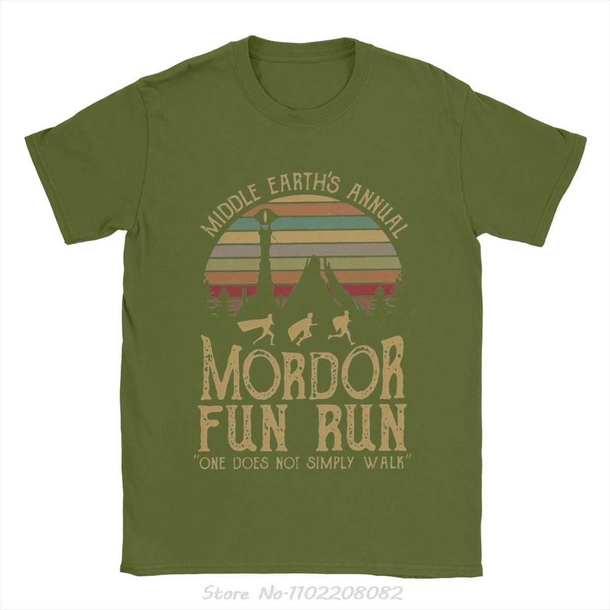 Mens Mordor L-lords of the R-rings T-shirt mens clothing retro short sleeved summer O-neck T-shirt oversized fitness T-shirtXJ250409