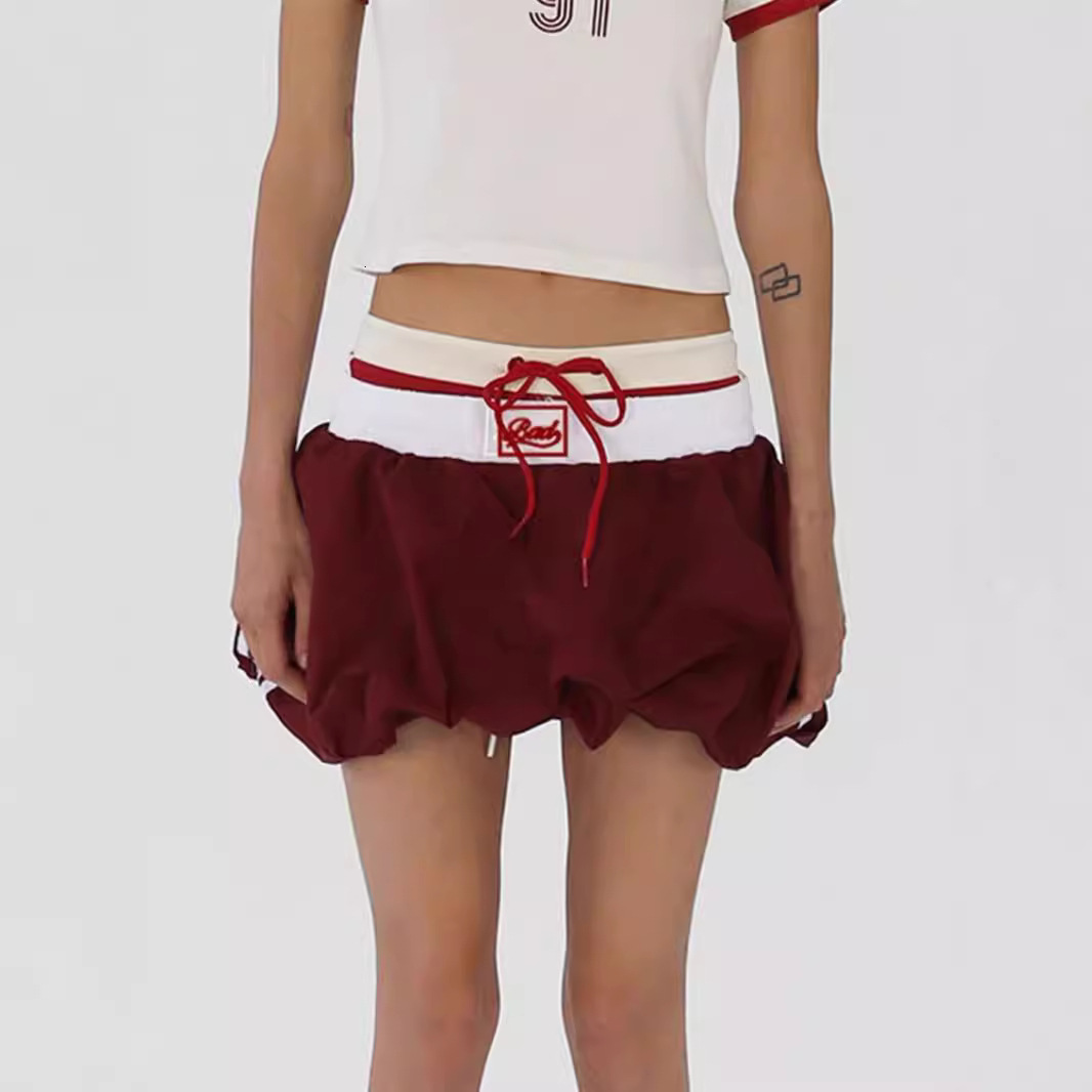2025S Designer Shorts For Women Korean Badblood Short American Spicy Girl Flower Bud Half Sexy Fluffy Versatile Low Waist A Line Skirt Beach Pants