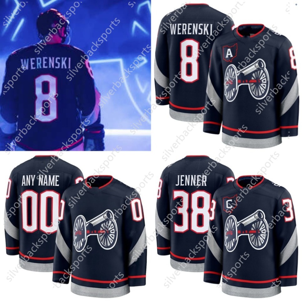 8 Zach Werenski 2025 Stadium Series Jerseys Johnny Gaudreau Jenner Kirill Marchenko Fantilli Mathieu Olivier Sean Monahan Dmitri Voronkov