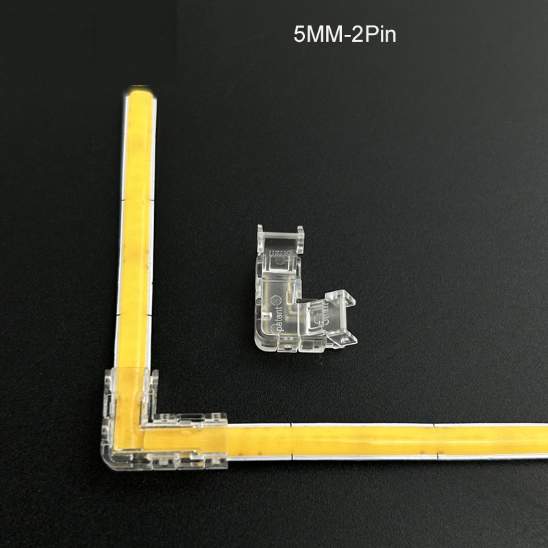 5/12/24V L-shaped corner connector LED strip connector solder-free buckle COB strip connector 2 Pin 3 Pin 4 Pin transparent