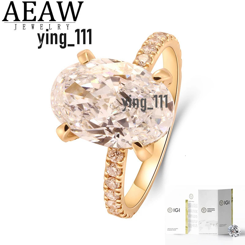 100% Real 14K Yellow Gold Oval Cut IGI Certificate Lab Grown Diamond 1-4CT EF VS CVD HPHT Lab Diamond Engagement Ring For Woman