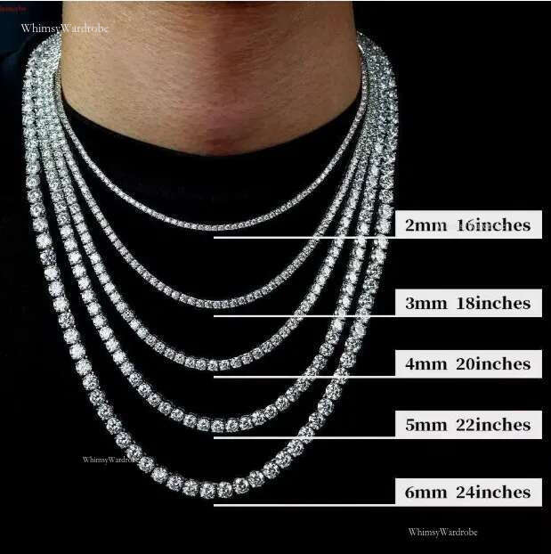 Men's & Women's Moissanite Tennis Chain in Sterg Sier - Ideal Gift4mm