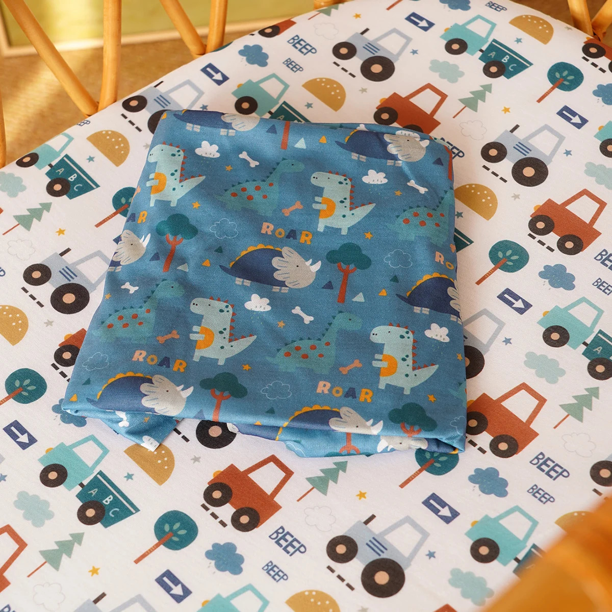 HappyFluent 2Pcs Baby Bass Mat Cover Set with Ultra Soft and Elastic Detachable Baby Bed Cover 250409