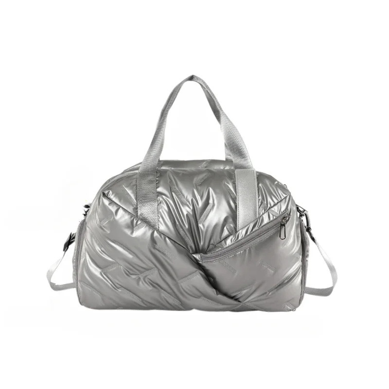 Winter Style Glossy PU Large Hand Tote Bags Multiple Pockets Large Capacity Casual Travel Bags Fashion Simple Versatile 250408