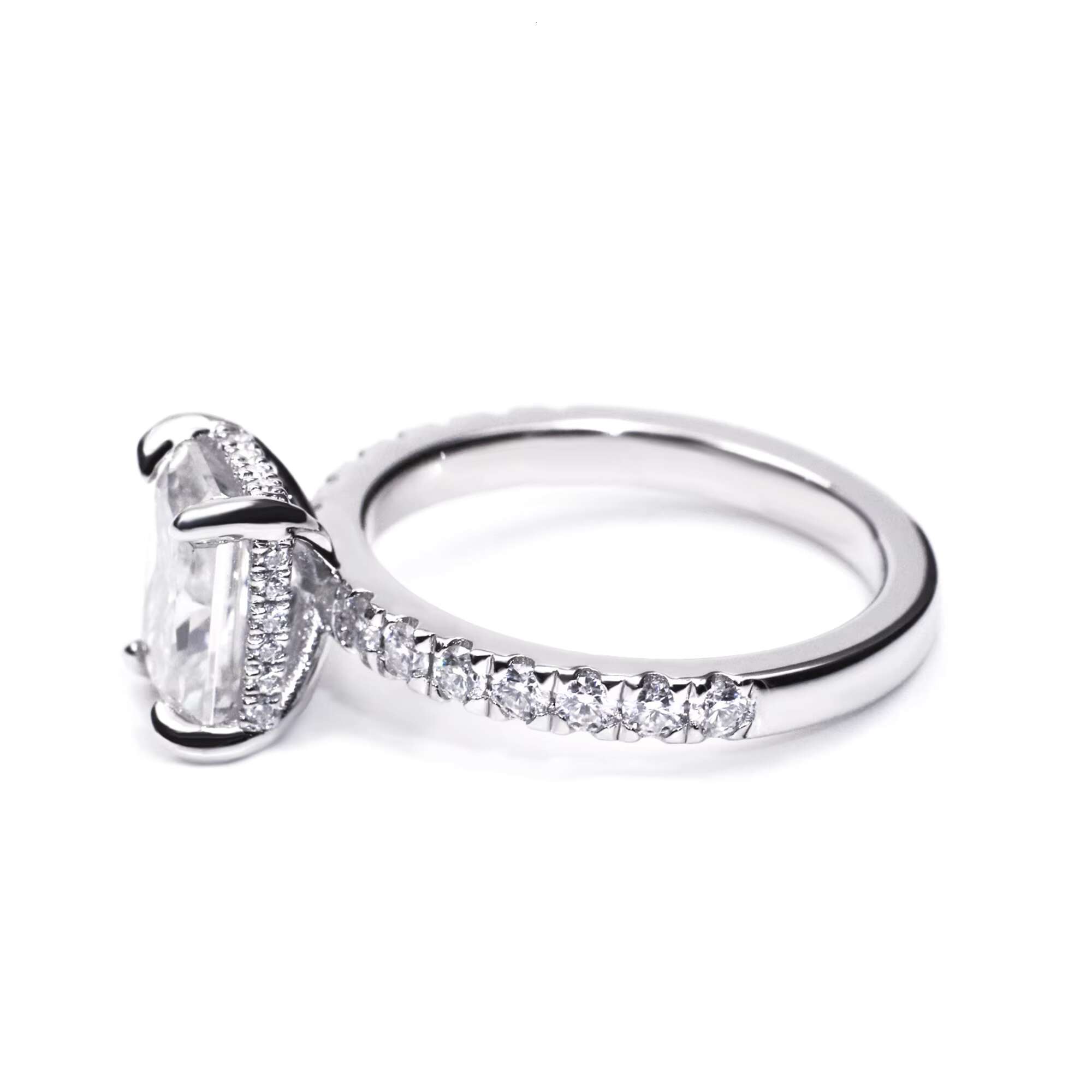 Tianyu Fine Jewelry 2ct 3ct Radiant Cut Gold Plated 18K Mossanite Engagement Sterling Silver Mossanite Ring 925 for Women