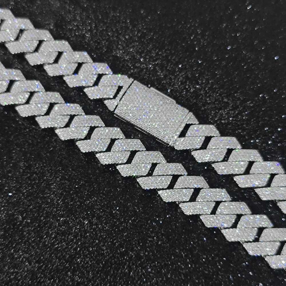 15mm 4 Rows CZ iced cuban link chain Box Buckle luxury man hip hop necklace bling full diamond miami cuban link chain Jewelry