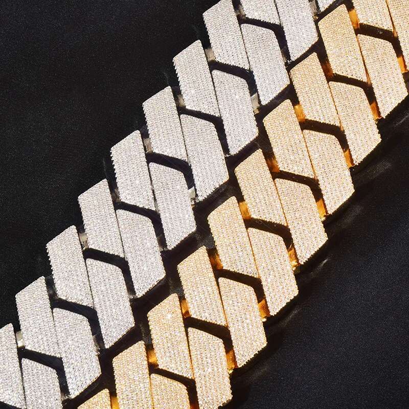 25mm/30mm Big Heavy Hip Hop 5A+ CZ Stone Bling Ice Out Solid Rhombus Cuban Miami Link Chain Necklaces for Men Rapper Jewelry