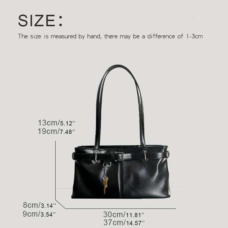 Korean Casual Underarm Shoulder Bags For Women Designer Handbags Purses 2025 New In PU Belt Buckle Decoration Key Pendant