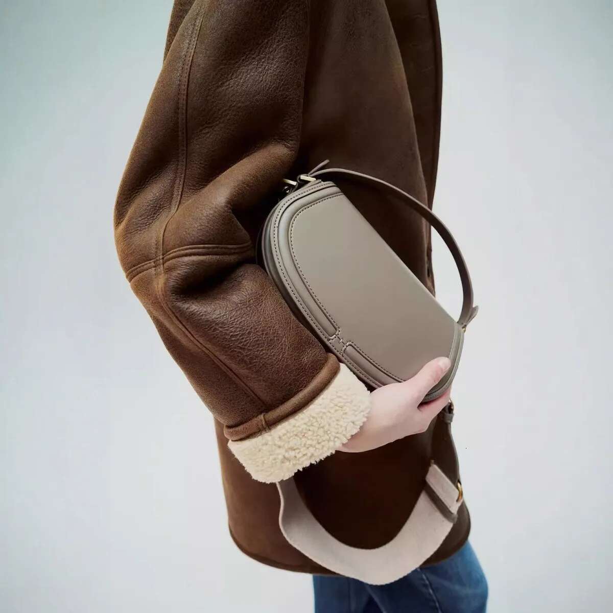 New Vintage Saddle For Women Solid Color Flap Shoulder Female Underarm Bag PU Leather Commute Crossbody Bags