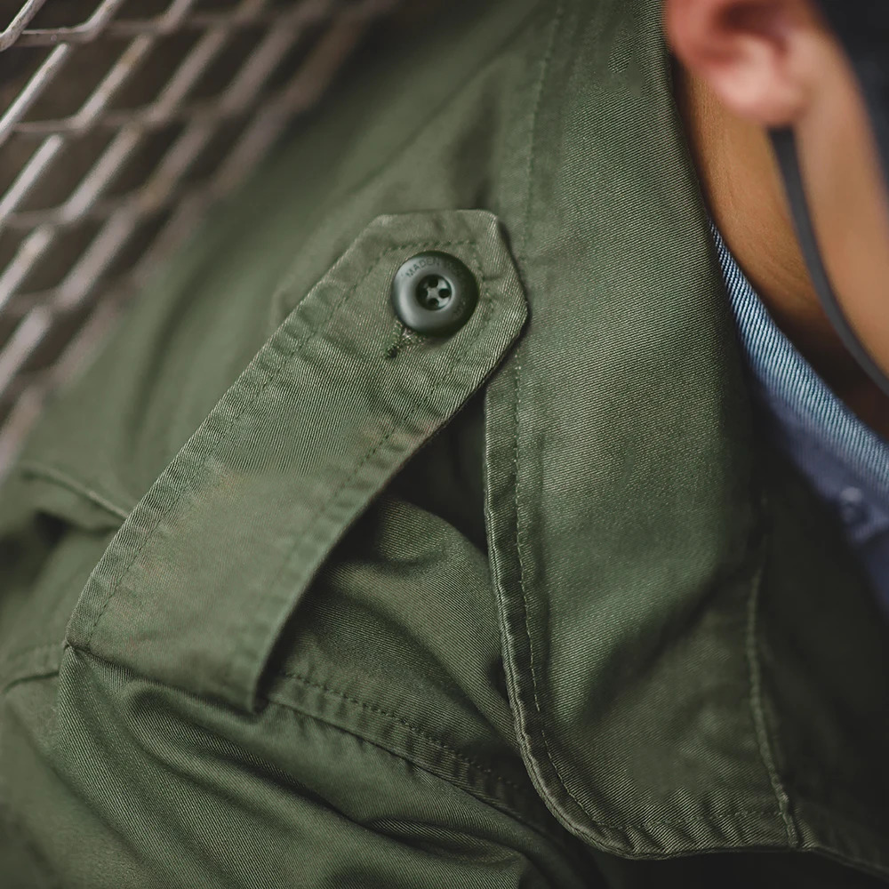 Maden retro M65 mens jacket green outdoor windproof casual solid multi pocket 250409