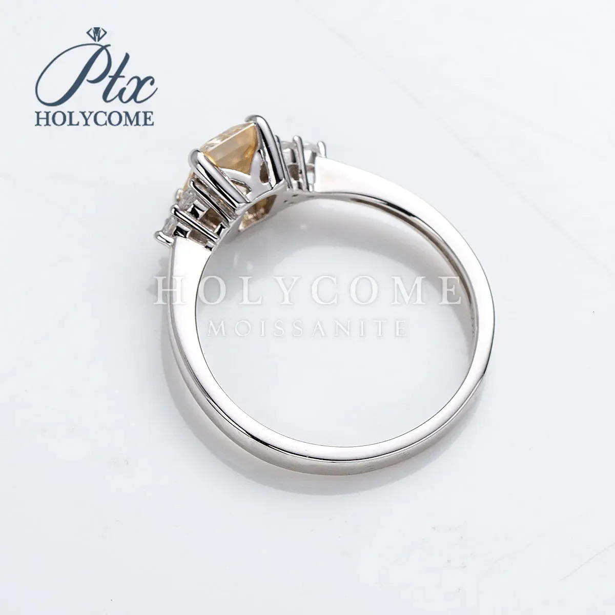 Holycome Top Quality 1.0CT Champagne VVS1 Jade Ring with GRA 925 sterling silver suitable for womens wedding jewelry 250325