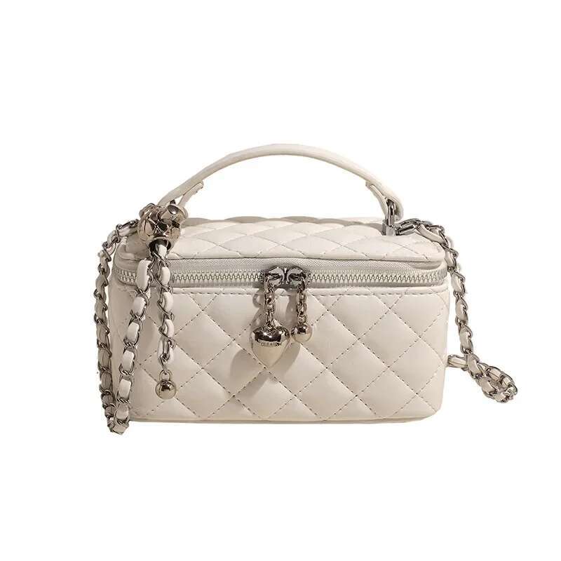 Rhombus Embroidery Thread Women's 2024 New Spring And Summer Versatile Chain Messenger Bag Popular About Small Square