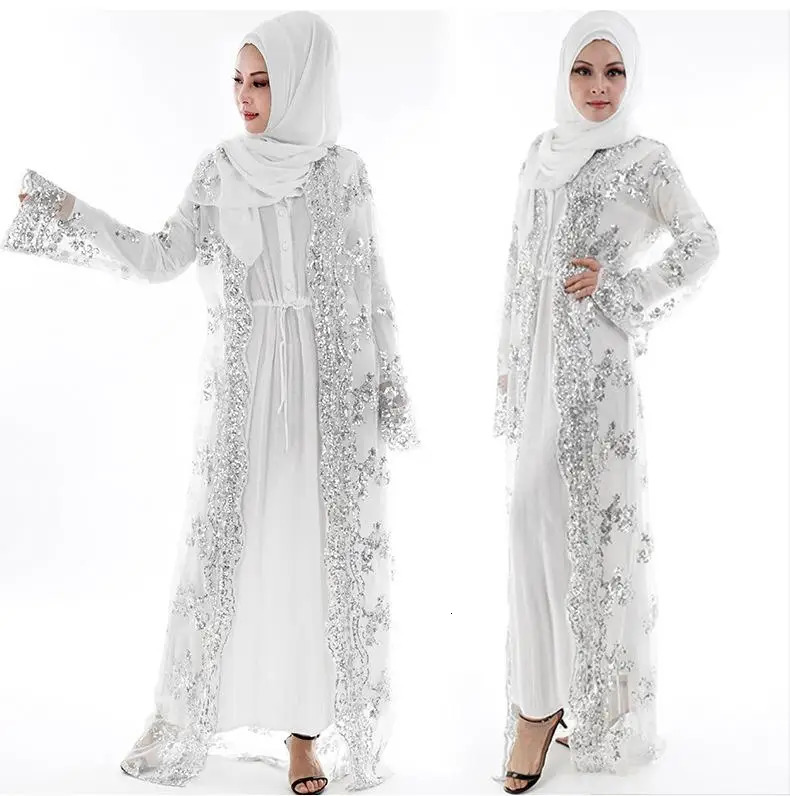 Eid al Fitr Shining Open Kimono Abaya Muslim Women 250409