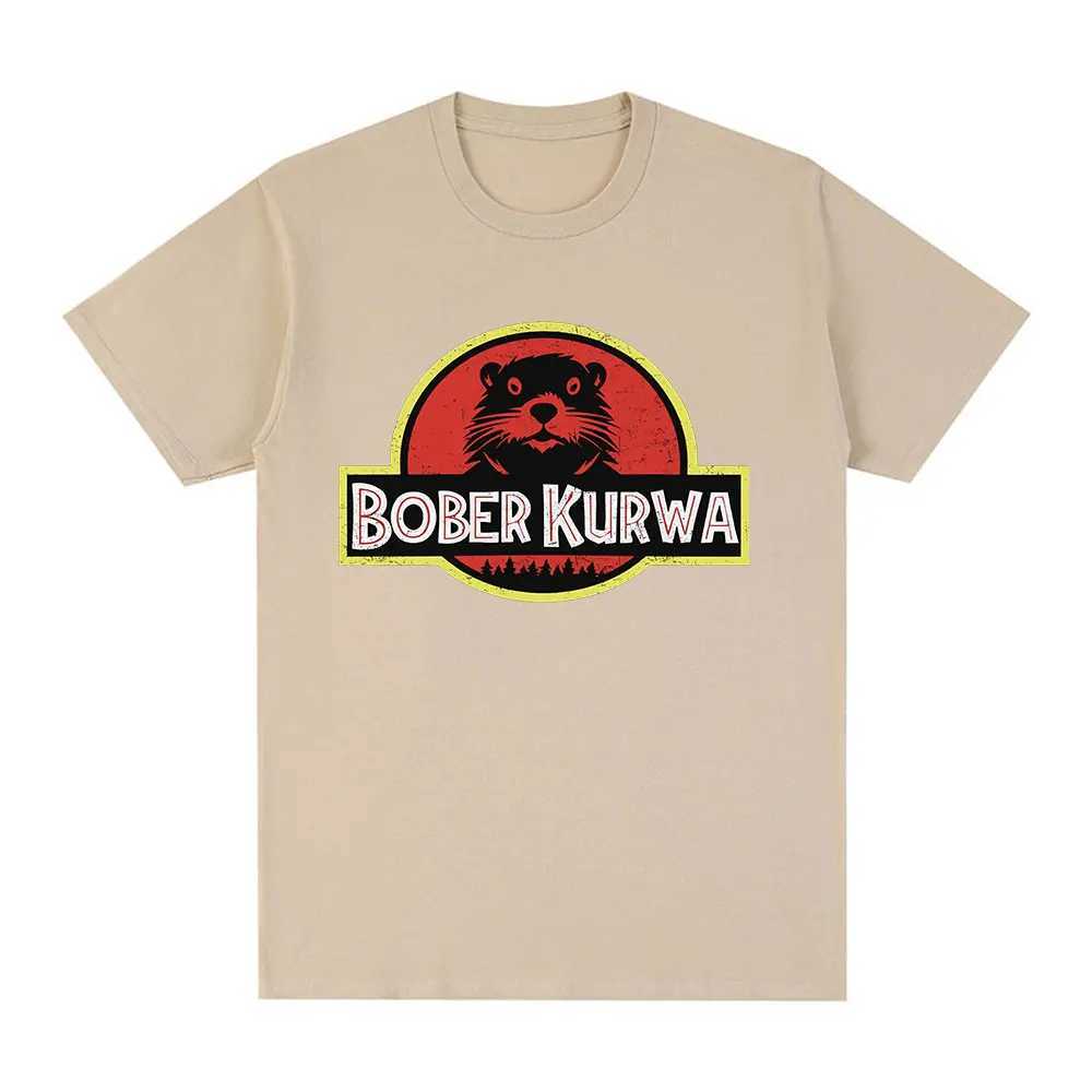 Bober Kurwa Bobr Funny Meme Graphic T-shirt Mens Fashion Hip Hop Short Sleeve Loose T-shirt 100% Cotton Comfortable T-shirtXJ250409