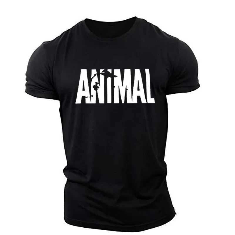 Animal Trust Minimalist Style Mens T-shirt Short Sleeve O-neck Sportswear Oversized Gym Top Street Mens T-shirtXJ250409