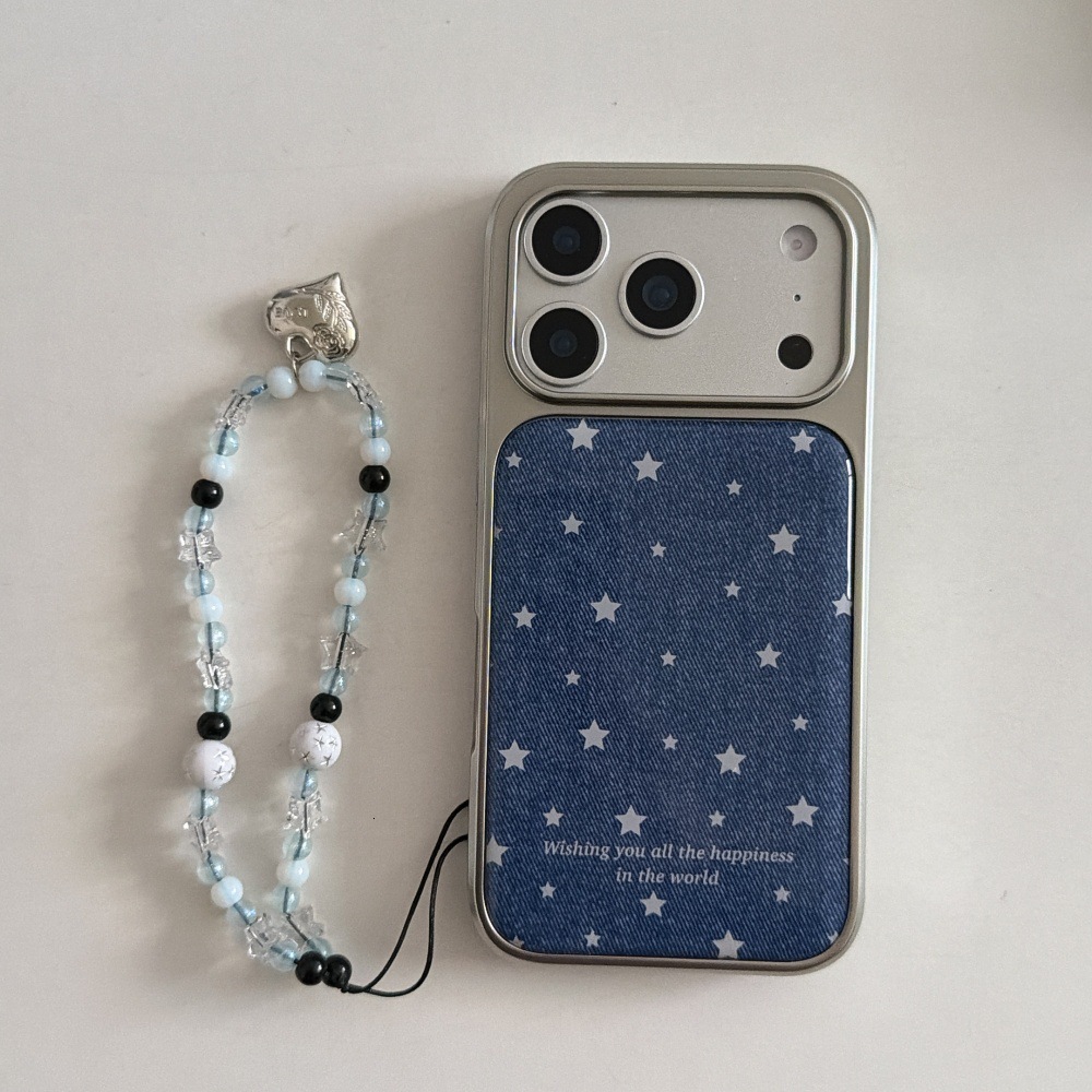 Epoxy Resin Denim Star Phone Case Compatible with iPhone 17/16 Personalized Shockproof iPhone 15/14 Pro Cartoon