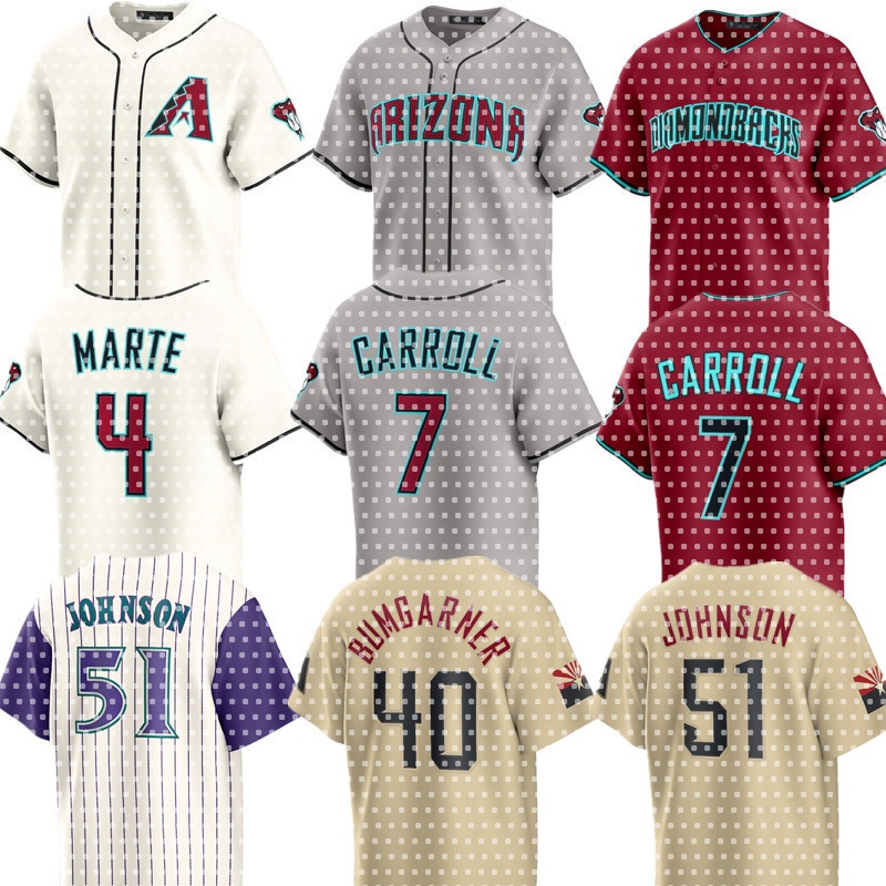 Custom Diabacks Baseball Jersey men Randy 51 Johnson 53 Christian Walker 7 Corbin Carroll 12 Lourdes Gurriel Jr. 4 Ketel Marte 23 Zac Gallen 20 Luis Gonzalez B002