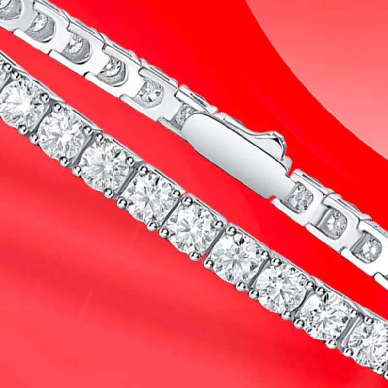 925 Sterling Silver Moissanite Tennis Bracelet for Men and Women Hiphop Rock 18K Gold Plated Luxury Jewelry