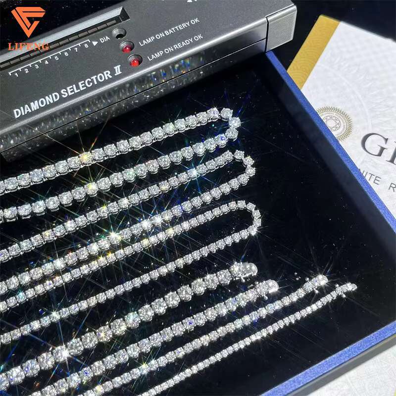 GRA Past Diamond Tester VVS Moissanite 925 Silver Bling Tennis Chain Iced Out Hip Hop Men Women Bracelet