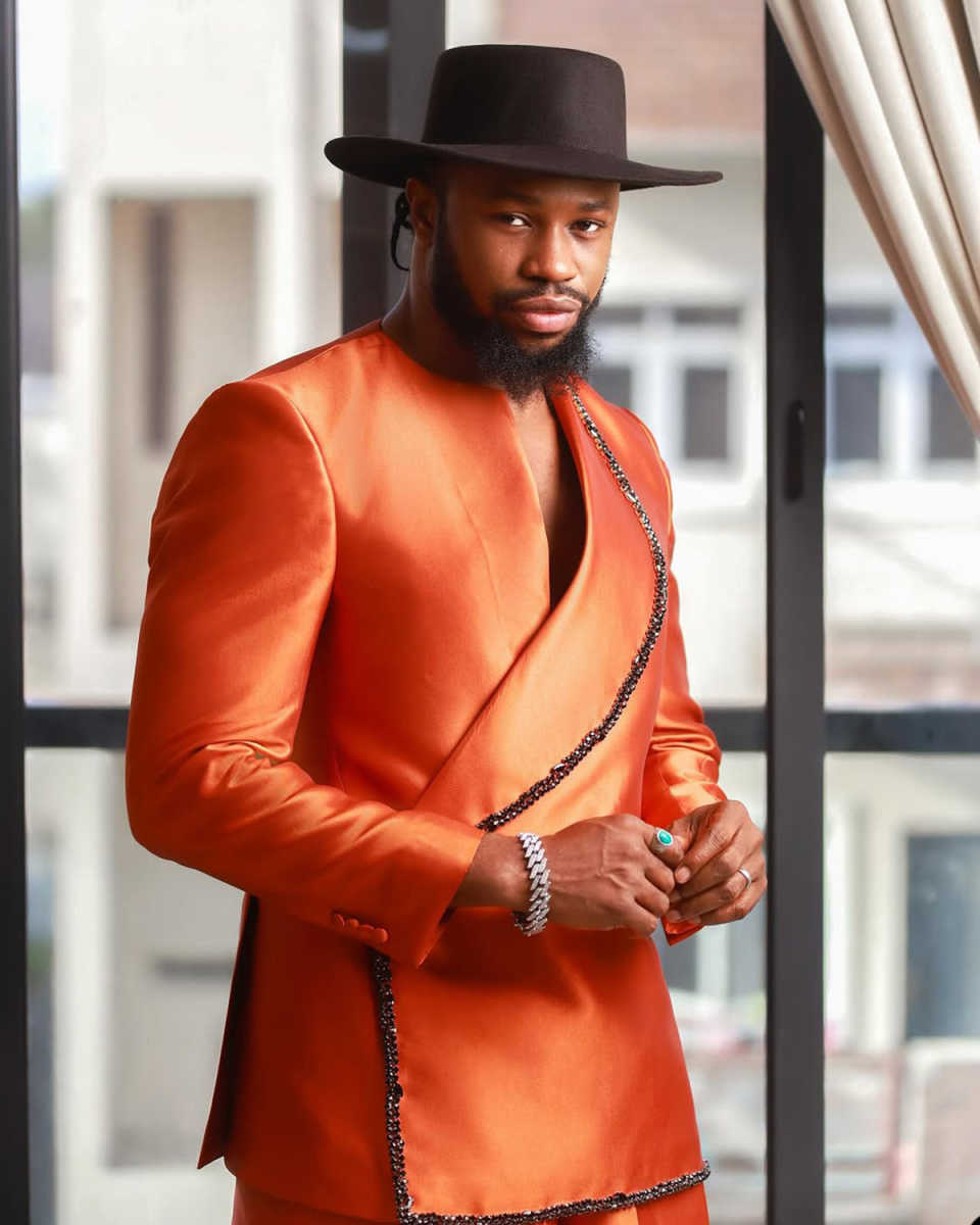 Plus Size Orange Mens Tuxedos Beading Formal Party Birthday Groom Wear Customized Cosplay Outfits 2 Pieces